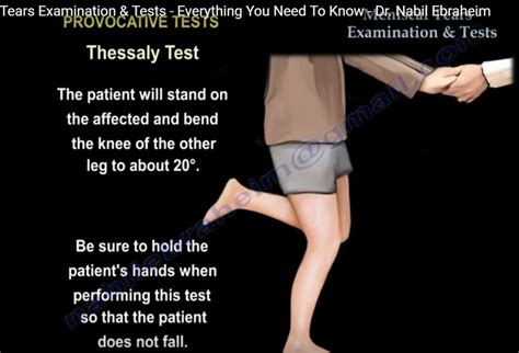 stand and rotate for test for meniscal tear|meniscus knee injury test.